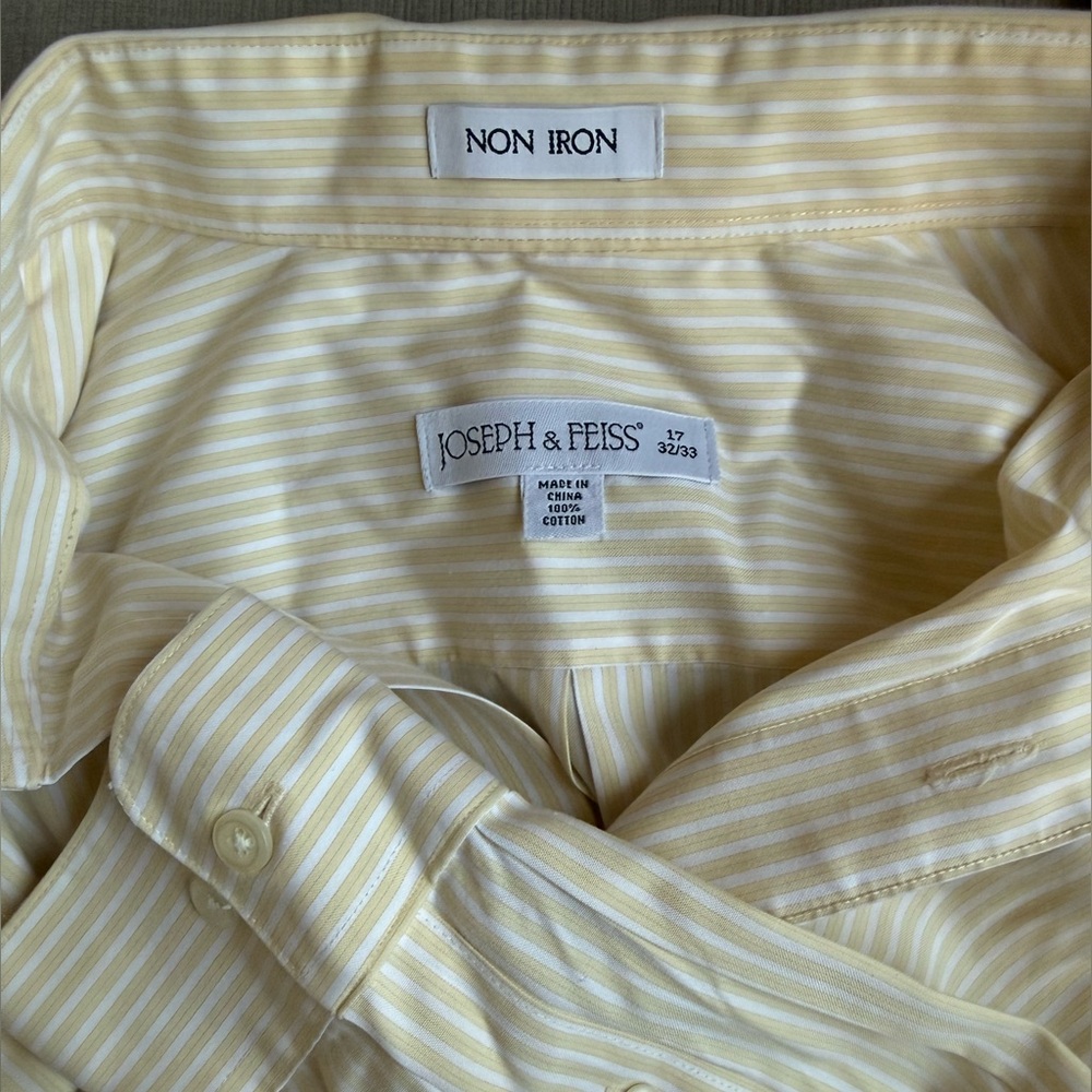 Joseph & Feiss Men's Shirt in Yellow Stripes
